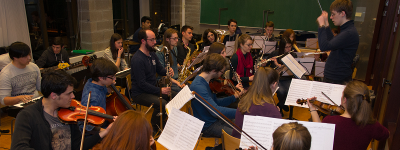 Répétition de l'orchestre pour la Revue des Ingénieurs 2016 dirigé par Olivier Vopat